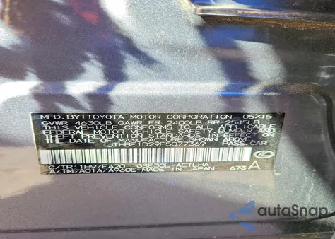 2015 Lexus Is 250 Base from USA, damaged, VIN JTHBF1D29F5077369